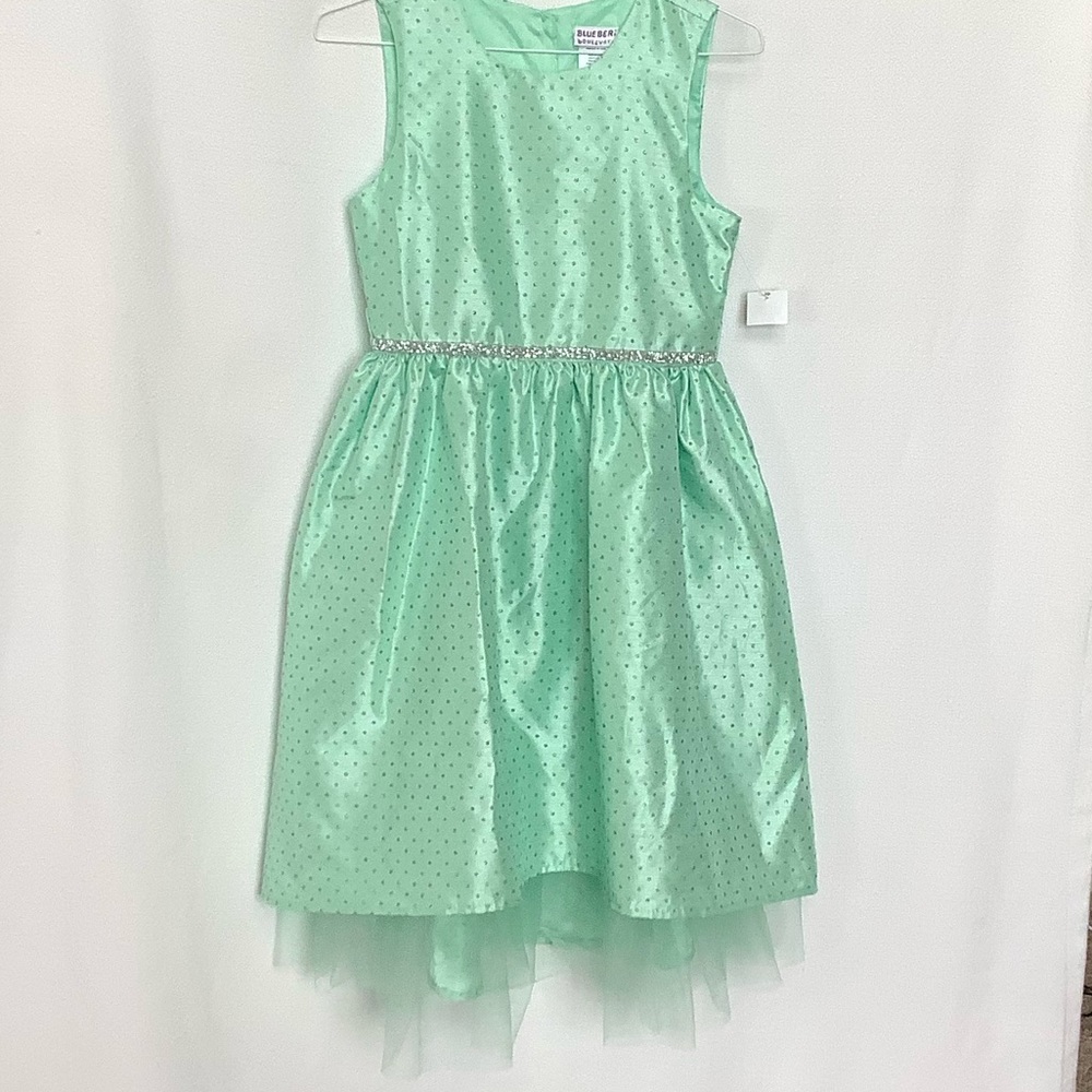 NWT Blueberi boulevard Girls Lt Green w/ Silver Waist and Dot Accent Size 16